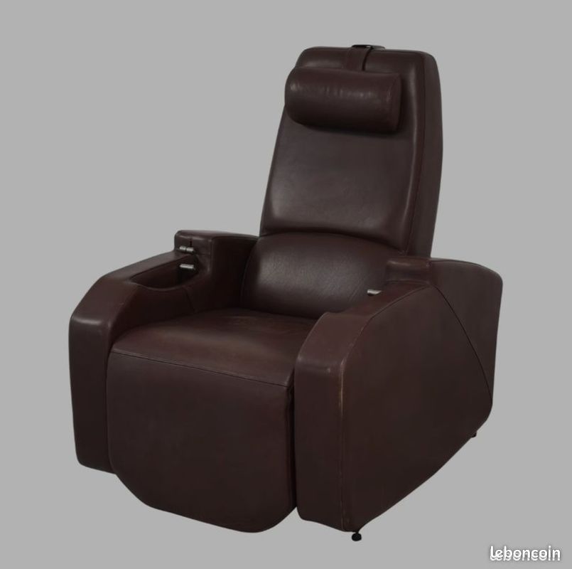 Fauteuil inclinable à bascule en cuir véritable (image 4)