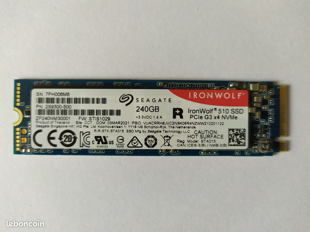 Ironwolf Ssd Zp960nm30001 Ironwolf 510 Ironwolf Ssd Seagate IronWolf 510  NVMe SSD 240 Go