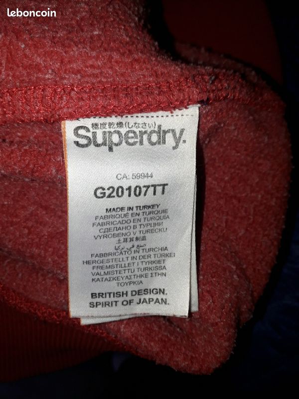 Superdry Pull col V regular-fit en coton Rouge - M61002GR , Pull pour Homme