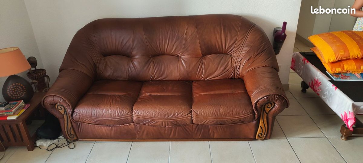 Fauteuil cuir "havane" (image 4)