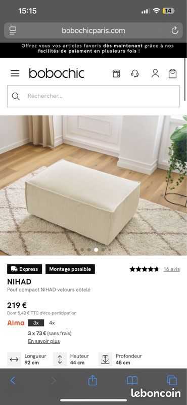 Canapé Bobochic + Pouf Nihad (image 8)