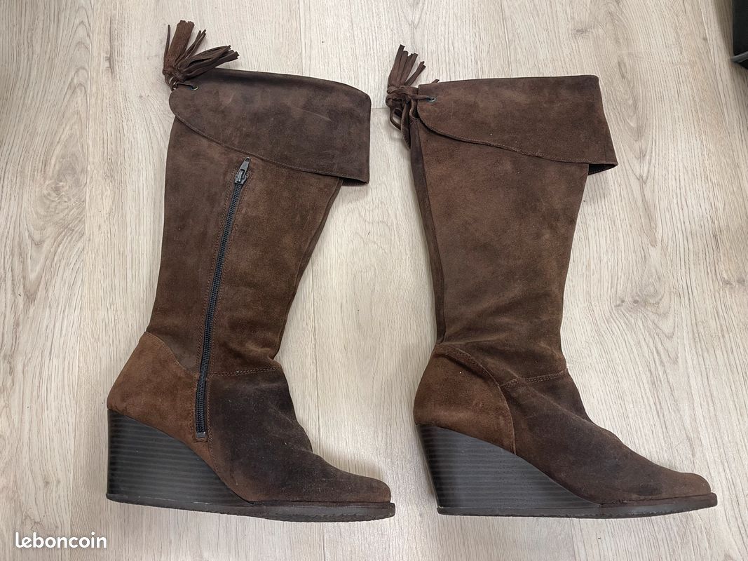 Bottes daim marron (image 2)