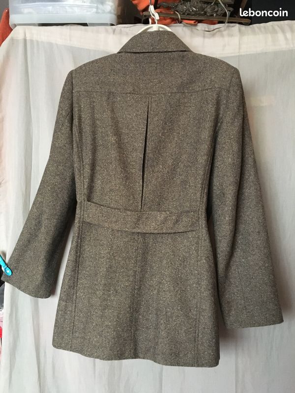Belle veste vintage tweed marron clair IBT Inbetween coupe saharienne taille 40 (image 11)