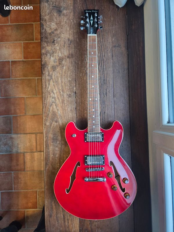 [VDS/ECH] 🎸 Guitare électrique Harley Benton Vintage Series HB-35 Cherry – Demi-caisse type ES335 (image 1)
