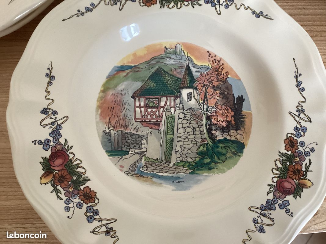 Lot de 8 assiettes creuses Sarreguemines modèle « Obernai » (image 4)