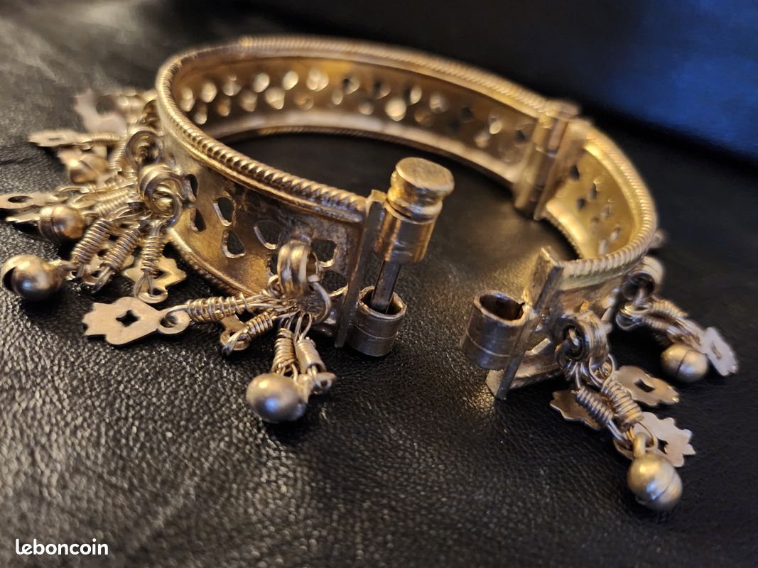 Bracelet En Argent Et Or 19ème Siècle - Occasion, Usure Du Temps Visible