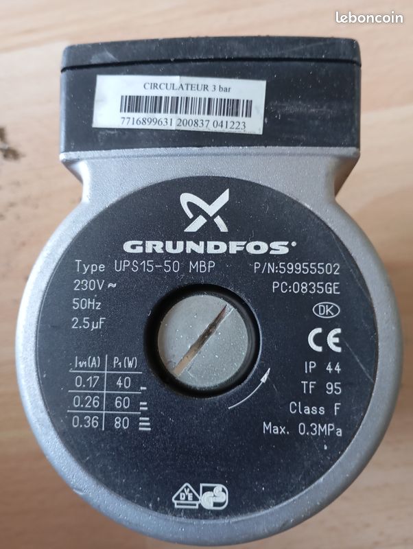 Circulateur ELM LEBLANC / GRUNDFOS (image 1)