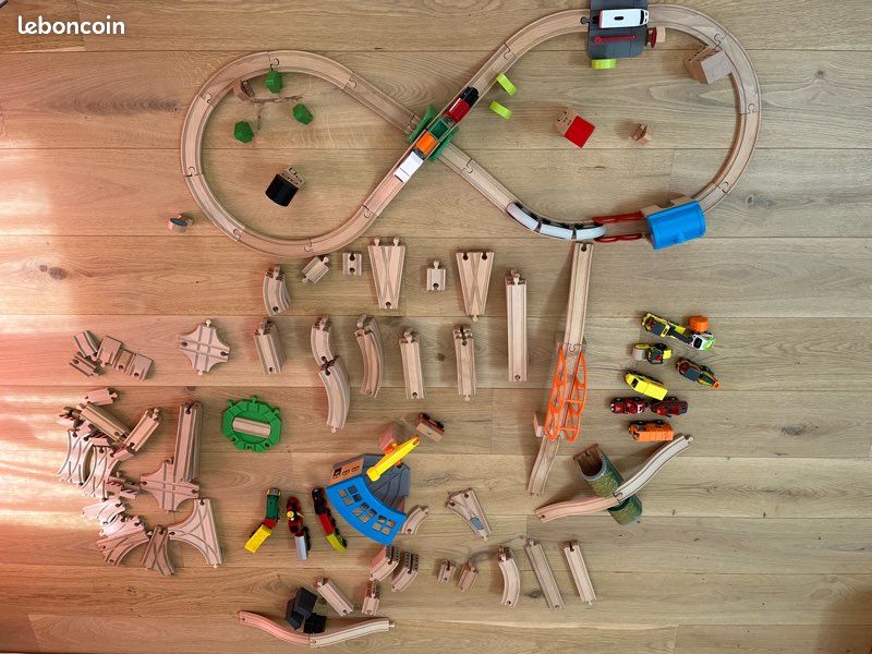 Pack De 2 Rails Zig-zag Pour Circuit De Train En Bois – Compatible Brio, Ikea, Lidl Et Plus – 40 Cm Assemblé – Dès 3 Ans