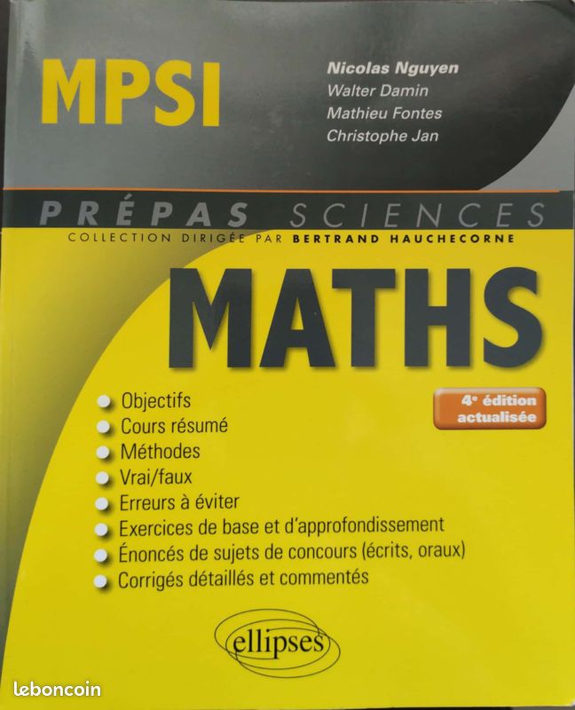 Mathématiques MPSI - 4e édition (image 1)