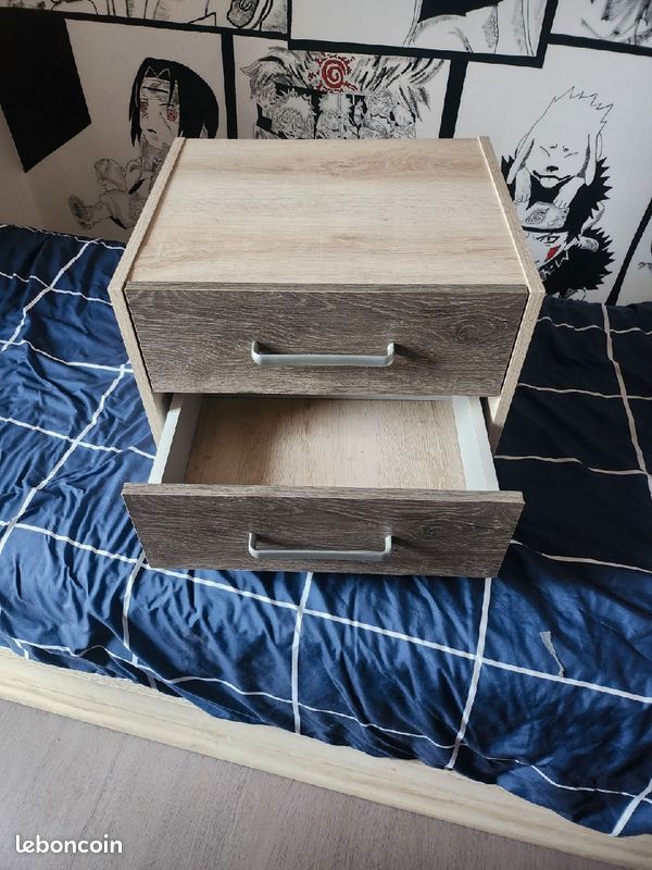 Lit 1 personne + table de chevet + bureau (image 3)