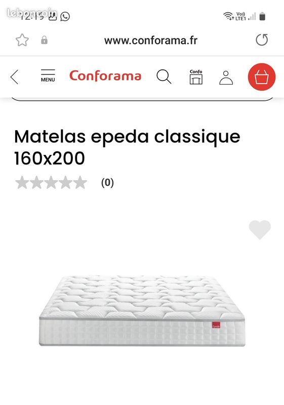 Matelas epeda très très bon état 160x200 (image 1)