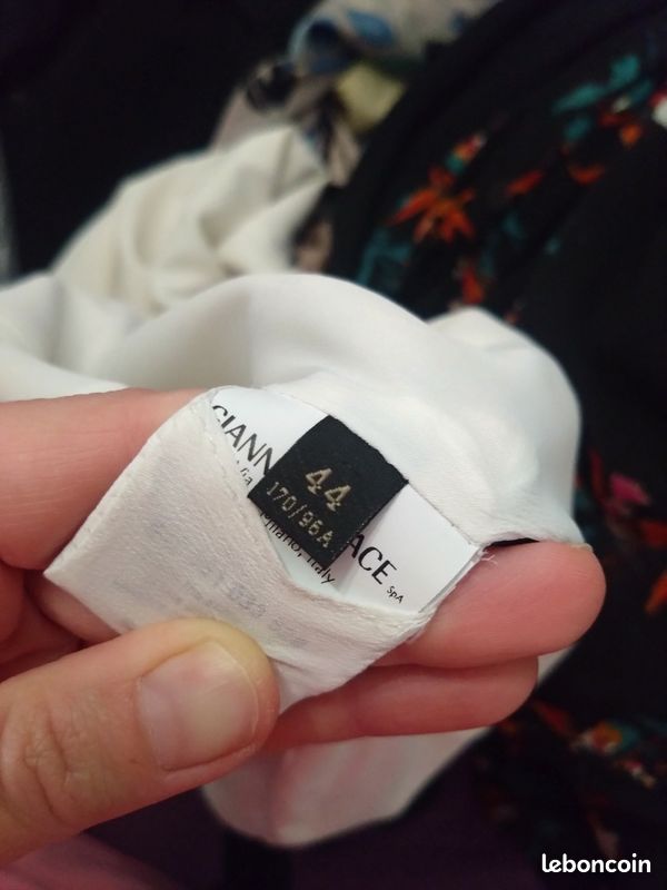 Robe Versace T44 IT 40 FR courte été blanc rouge bleu chic (image 6)