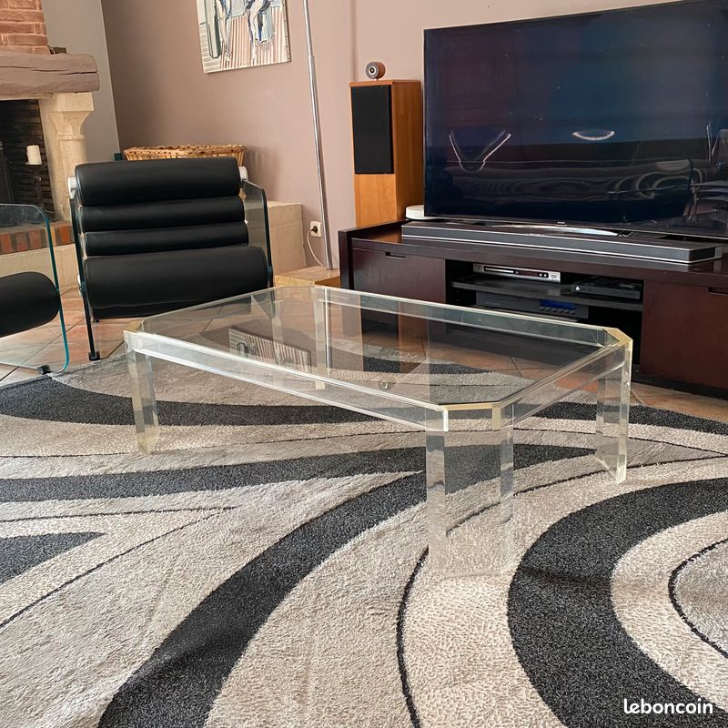 Table basse Athena par David Lange. 1970. 120x70 (image 1)