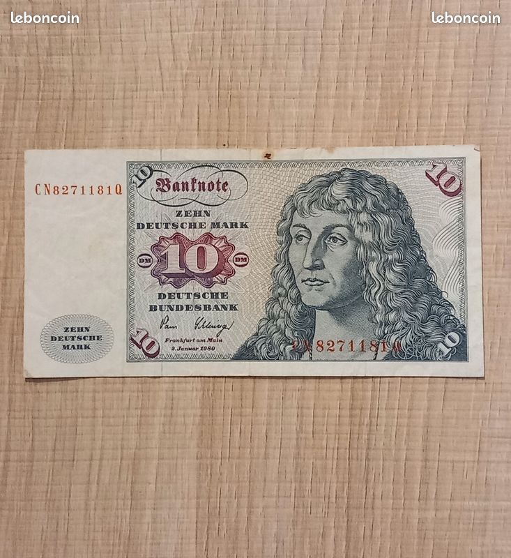 Billet de. Banque Allemagne 10 deutsche mark 1980 collection (image 1)