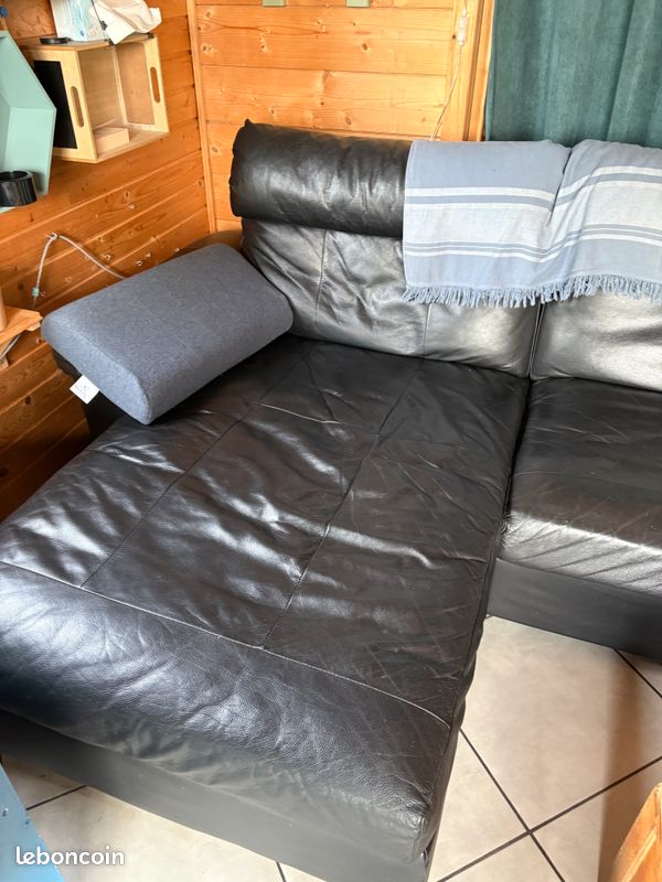 Canapé d angle cuir (image 1)