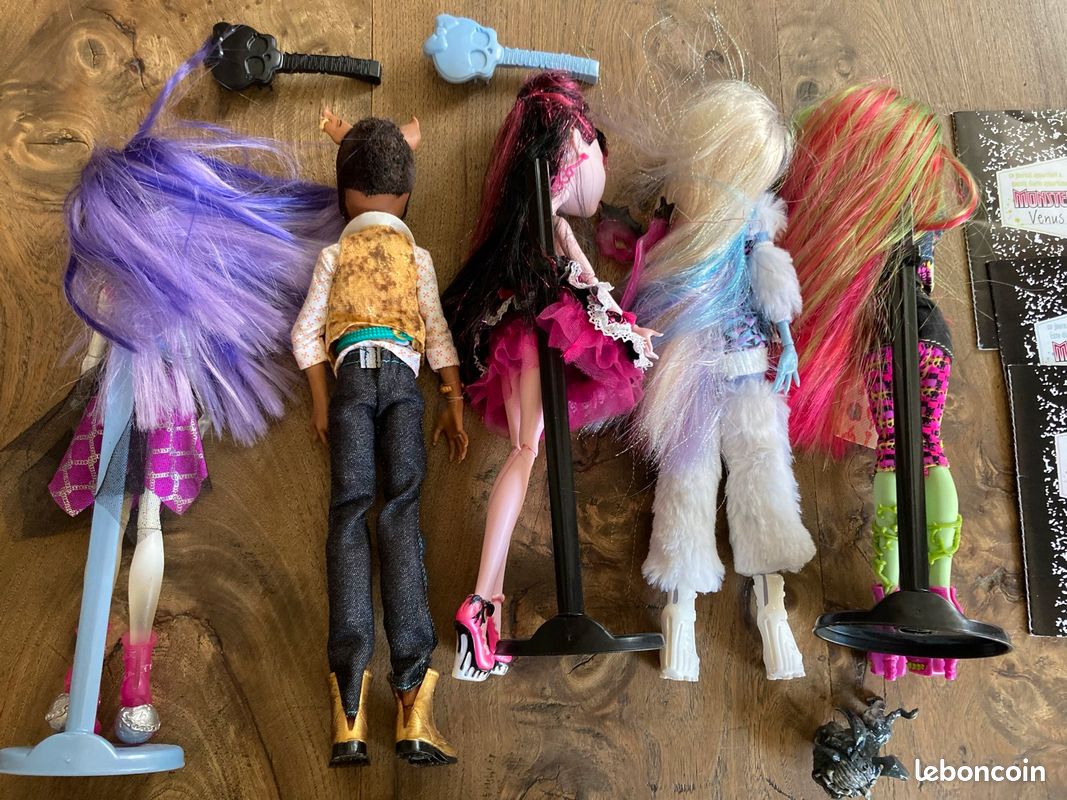 Lot de 5 poupées monster high - 4 femmes et 1 homme - Jeux & Jouets