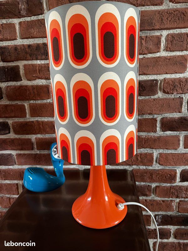 Belle lampe orange vintage seventies rétro (image 11)