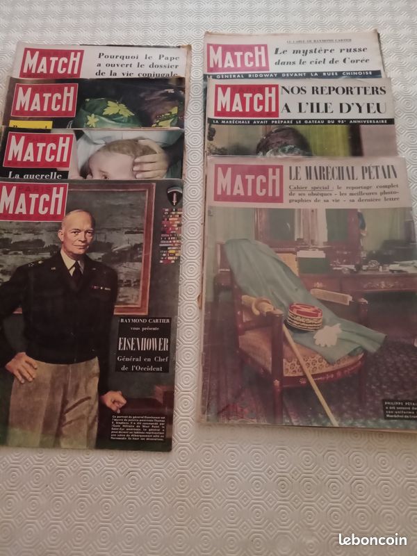 1 lot de 6 ou à l'unité Paris Match de 1951 (image 1)