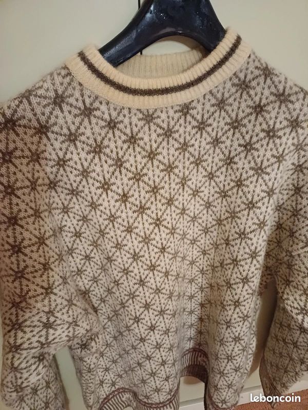 Pull Col Roulé Crème 100% Laine United Colors Of Benetton - Taille S - Occasion Très Bon état