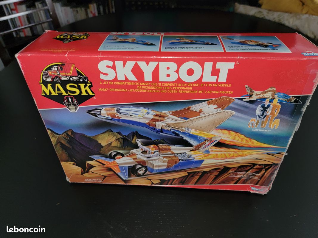 M.A.S.K 1988 SKYBOLT Matt Trakker figure + clone SET mask Kenner | UK