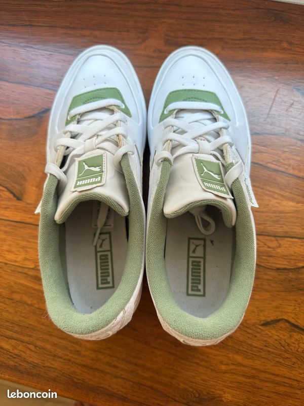 Baskets Puma mixte blanches & vertes (image 5)