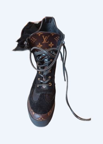 Chaussures Bottines Louis Vuitton Desert boot Lauréate Noir d'occasion