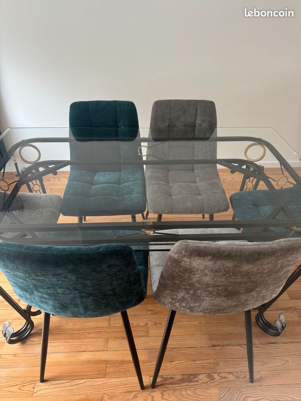 Ensemble table en fer forgé avec 6 chaises (image 3)