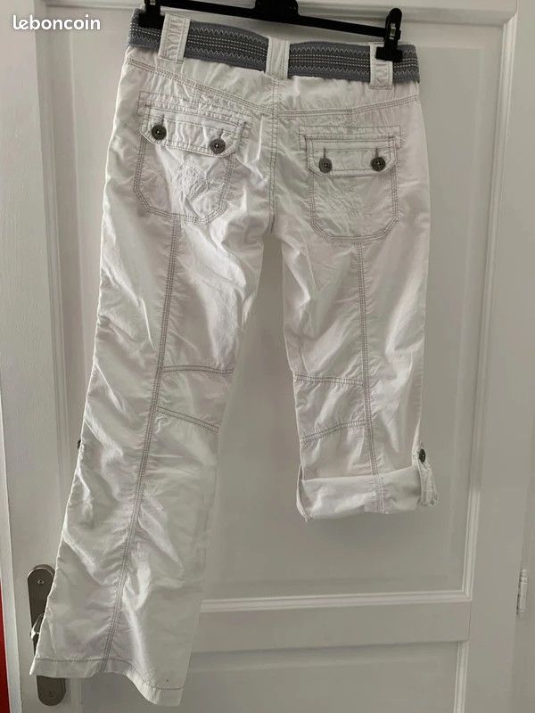 Pantalon Femme Taille Basse EDC By Esprit - Taille 36/38 - Motif écossais Violet - Occasion En Parfait état