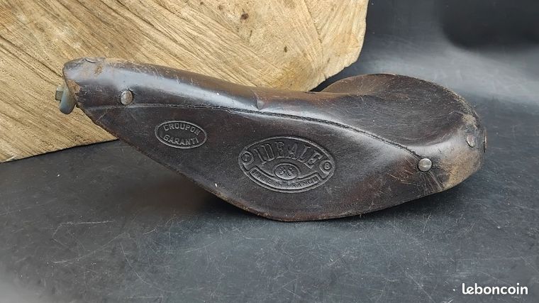 Ancienne Selle Cuir Velo Randonneuse 1950 IDEALE TB 38 course Herse Singer - Collection