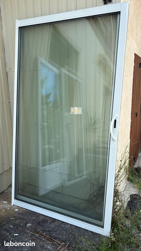 Lot menuiseries PVC blanc — porte-fenêtre 1 vantail + baie coulissante 2 vantaux (avec dormants) (image 2)