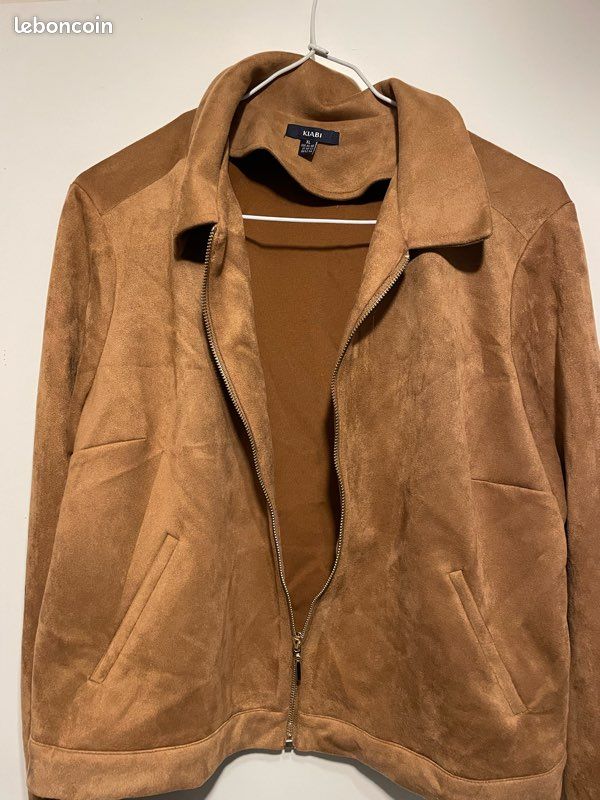 Veste femme, imitation daim marron et dorée L XL Vêtements