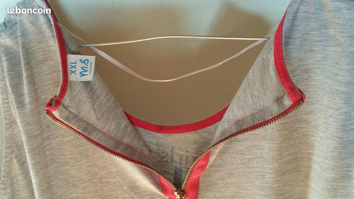 Tee-shirt gris à motifs Sans manches taille XXL ms mode (image 7)