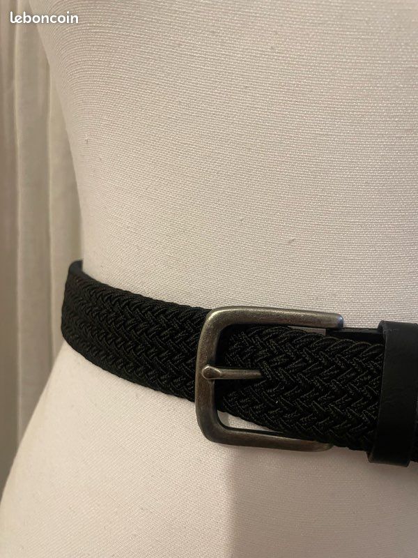 Ceinture noire tressée boucle argentée (image 2)