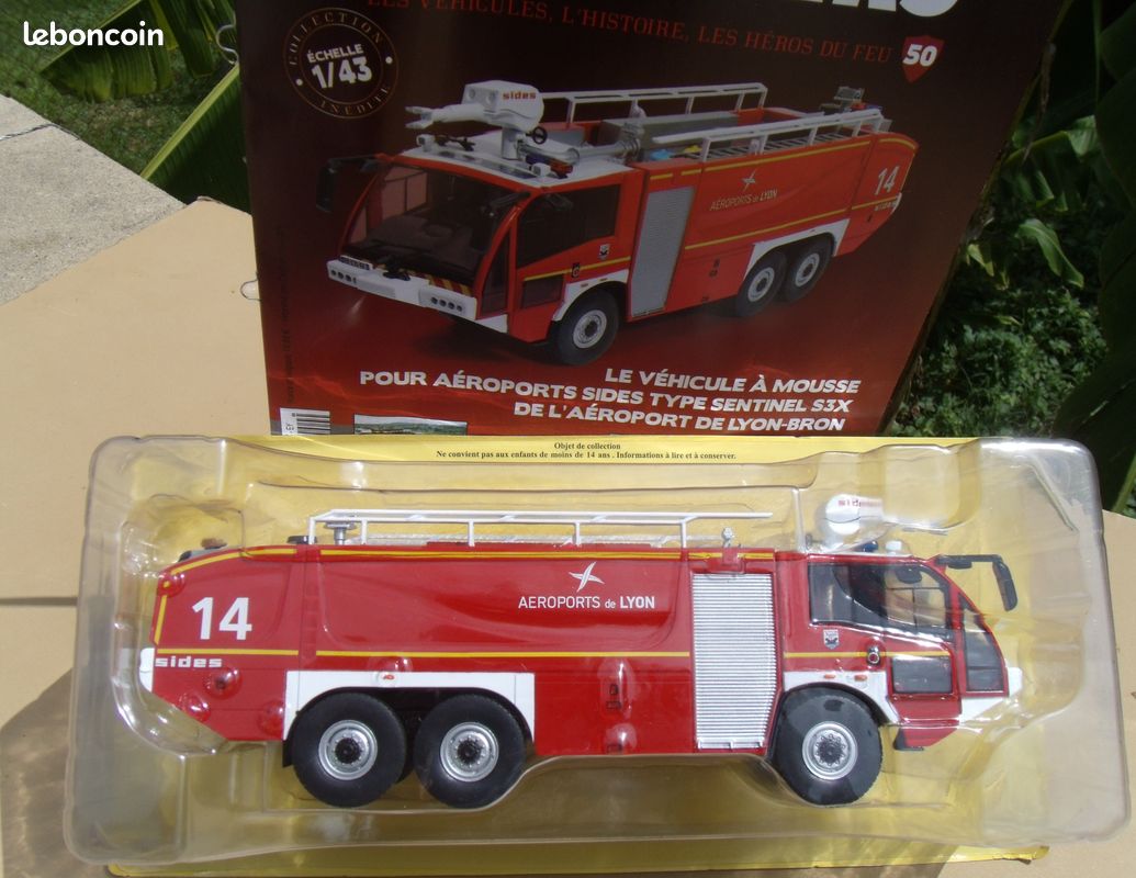 Miniature Odeon 1/43 Sides S3X VMA, Véhicule Pompiers Aéroport, Rouge/jaune/blanc