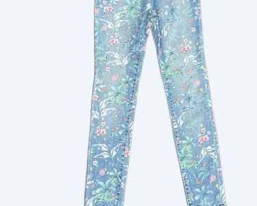 Jean évasé à Fleurs Bleu Foncé GAP Fille - Taille 12 - Neuf Avec étiquette