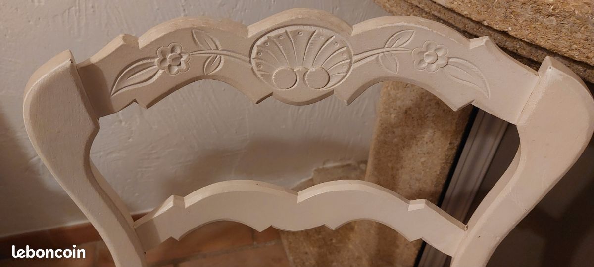 4 chaises provençales blanc cassé (image 2)