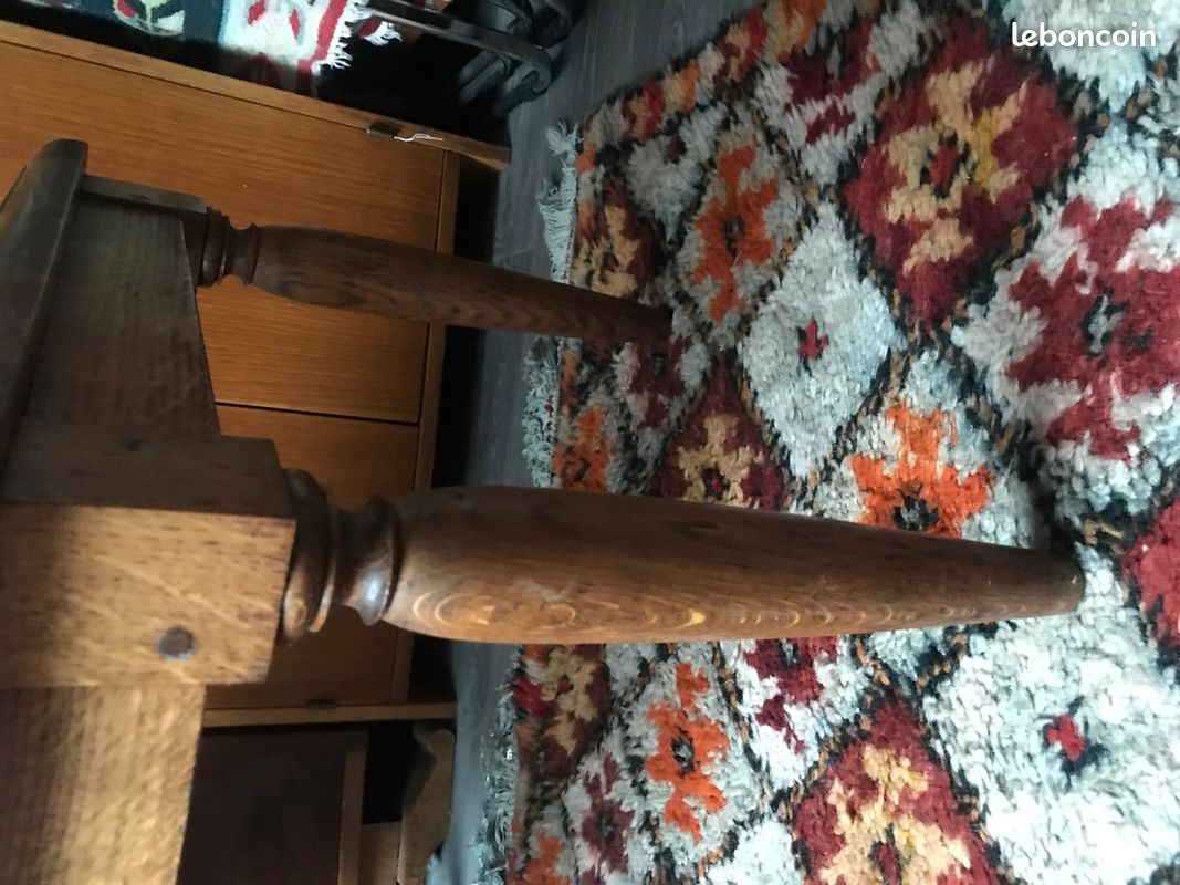 Table basse ancienne bois verre et cannage (image 4)