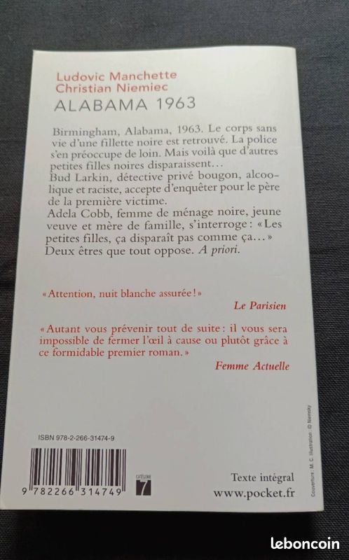 Alabama 1963 - Poche Christian Niemiec, Ludovic Manchette (image 2)