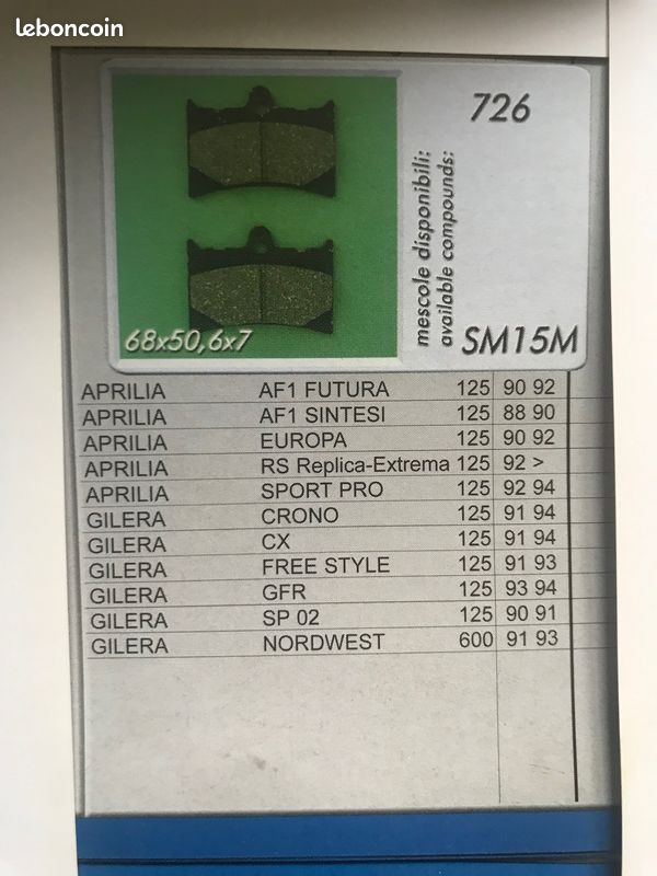 Plaquette frein braking semi metal (image 2)