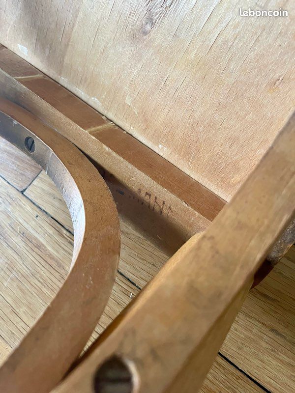 Bureau pupitre d’enfant et sa chaise vintage Baumann (image 10)