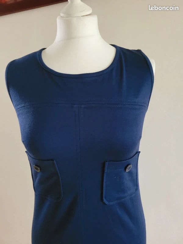Robe Cocktail Tibi En Néoprène Tricoté - Taille 6 - Bleu - Mini Longueur Décalée - Neuf Avec étiquettes