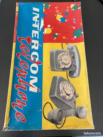Téléphone Intercom Jouet Vintage Années 70 – Ingap Made In Italy – Complet Dans Sa Boîte