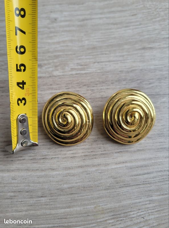 Boucles D'oreilles Vintage Anciennes à Clips - Réf. 345, Sans Marque, Occasion, Style Rétro