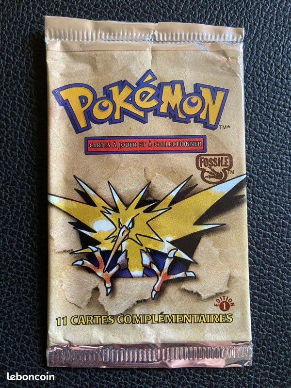 Booster Pokémon Fossile 1er Édition - Illustration Électhor - VIDE - FR (image 1)