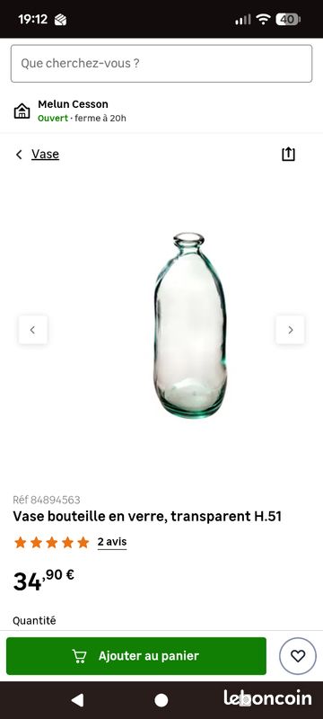 Vase en bouteille transparent (image 1)