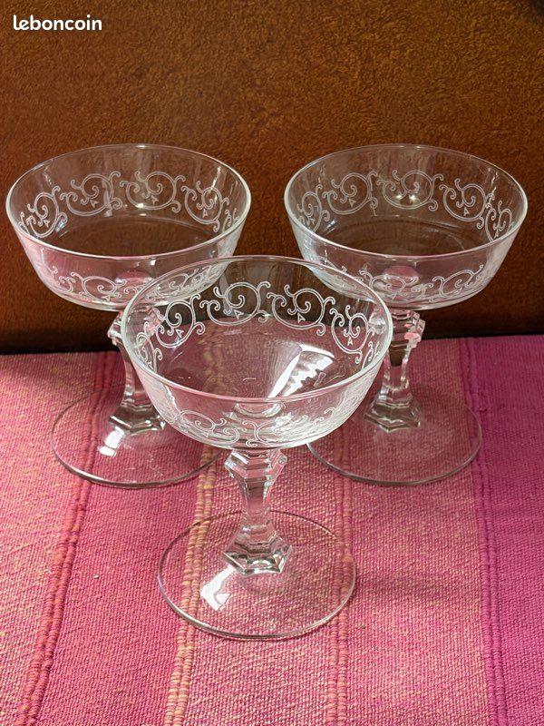 3 coupes à champagne vintage (image 1)