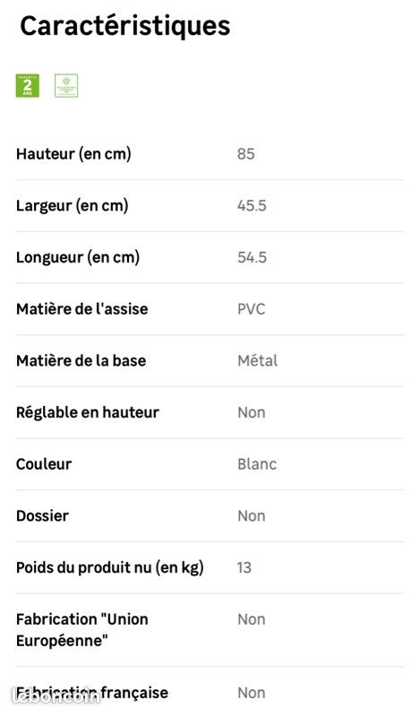 Tabourets de bar, Leroy merlin (lot de 4) (image 4)