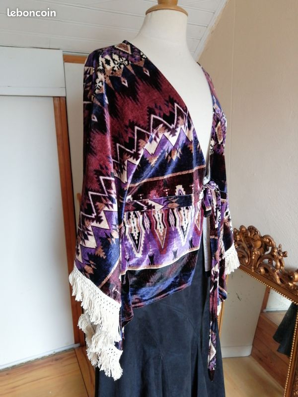 Veste gilet poncho bohême T U JUST ME (image 2)