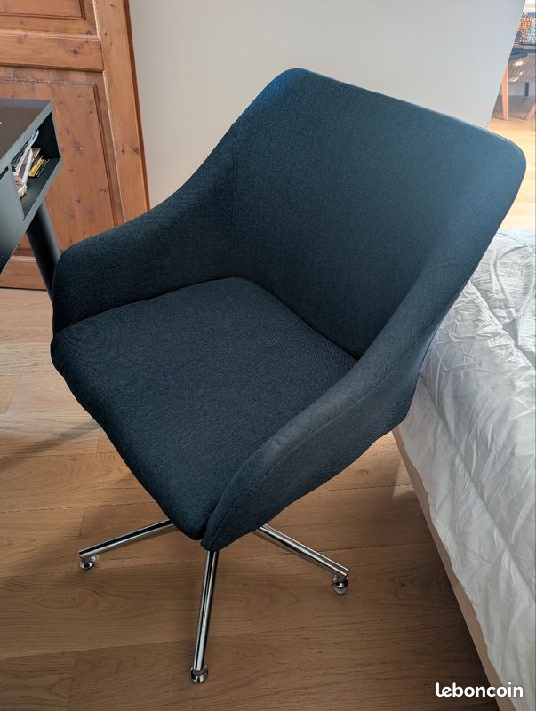 Chaise bleue bureau (image 2)