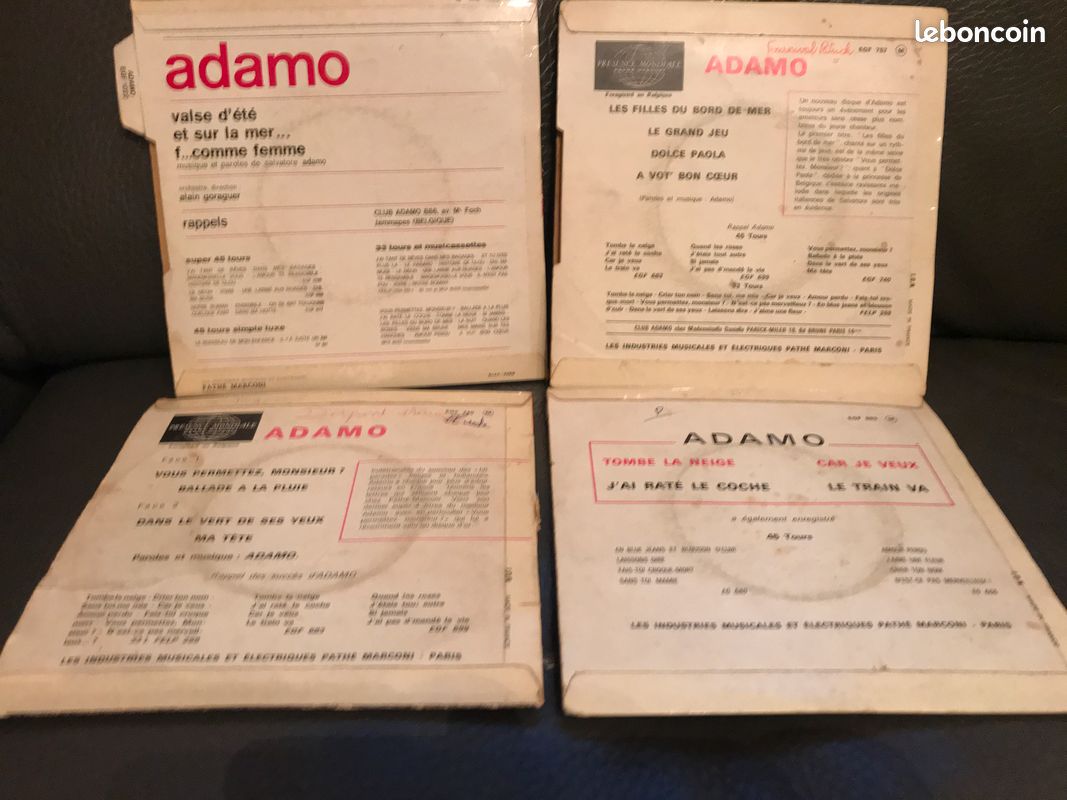 LOT 4 Vinyles 45 T ADAMO (image 2)